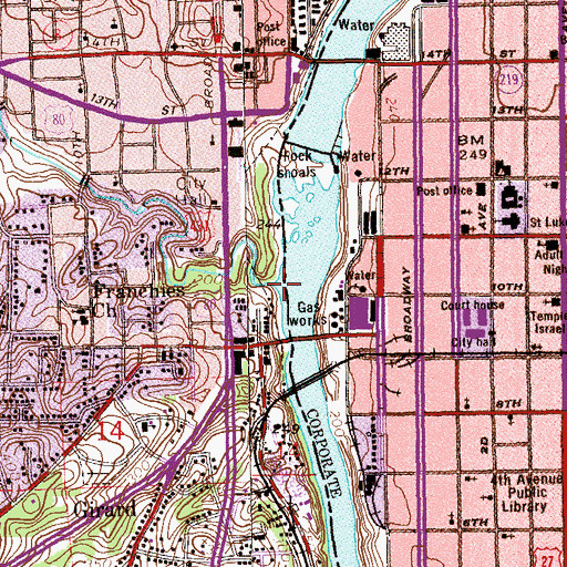 Topographic Map of Mill Creek, AL