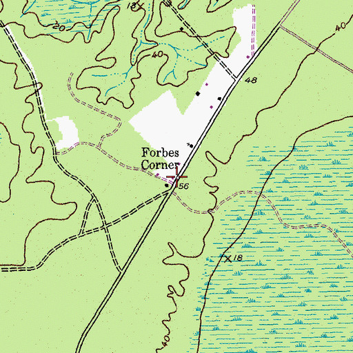 Topographic Map of Forbes Corner, SC