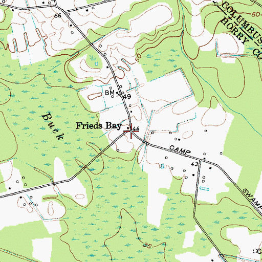 Topographic Map of Frieds Bay, SC