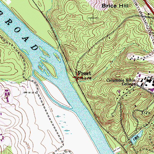 Topographic Map of Frost, SC
