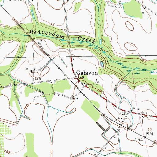 Topographic Map of Galavon, SC