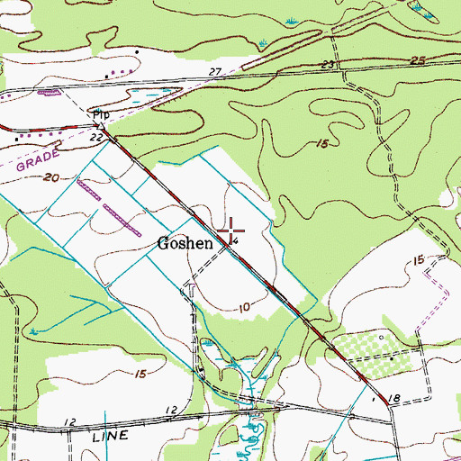 Topographic Map of Goshen, SC