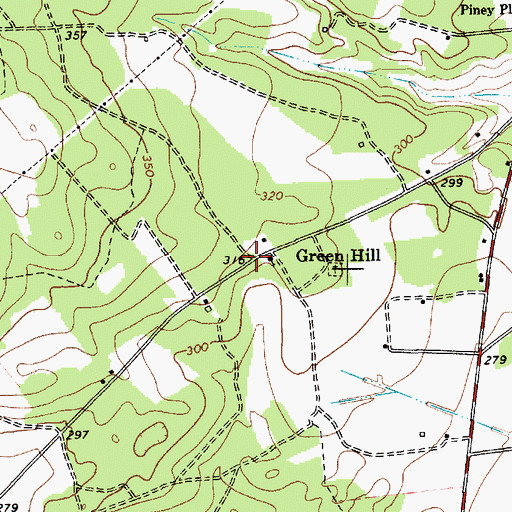 Topographic Map of Green Hill, SC