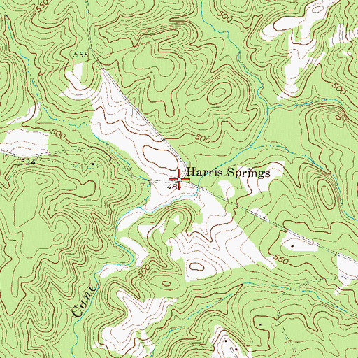Topographic Map of Harris Springs, SC