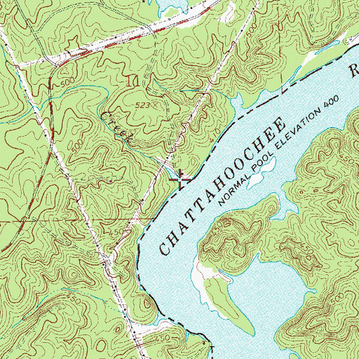 Topographic Map of Mill Creek, AL