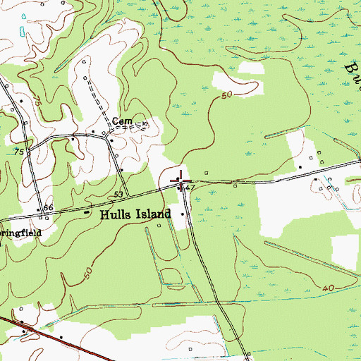 Topographic Map of Hulls Island, SC