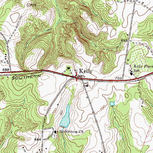 Topographic Map of Kelly, SC