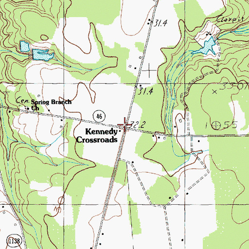 Topographic Map of Kennedy Crossroads, SC