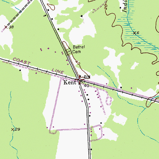 Topographic Map of Kent, SC