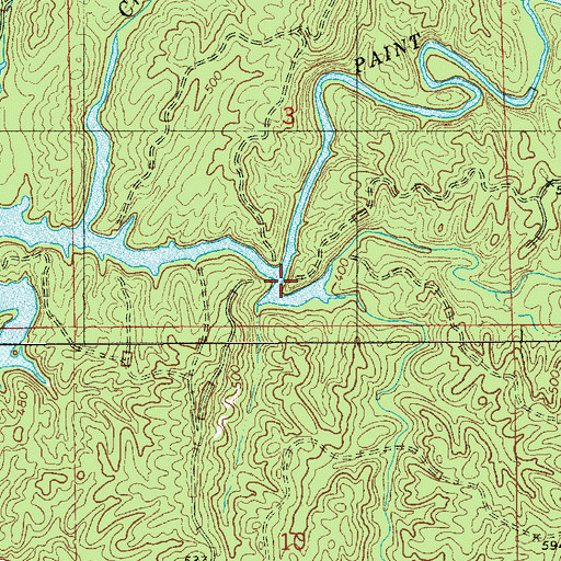 Topographic Map of Mill Creek, AL