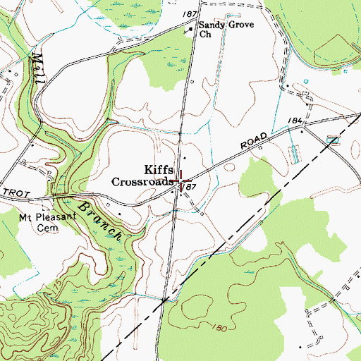 Topographic Map of Kiffs Crossroads, SC