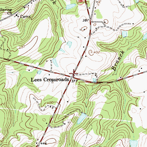 Topographic Map of Lees Crossroads, SC