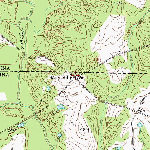 Topographic Map of Maysville, SC