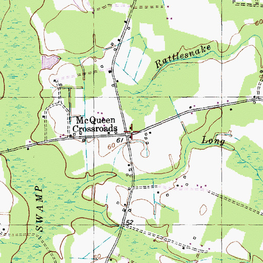 Topographic Map of McQueen Crossroads, SC