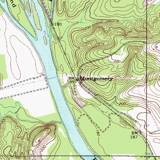 Topographic Map of Montgomery, SC