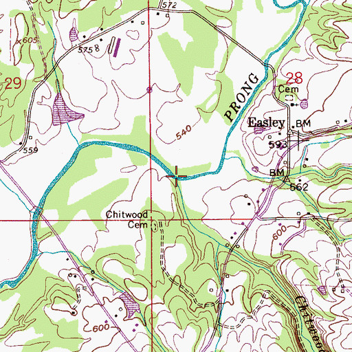 Topographic Map of Mill Creek, AL
