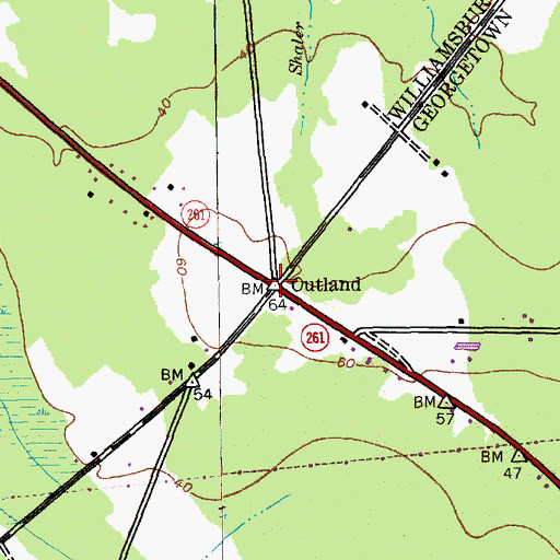 Topographic Map of Outland, SC