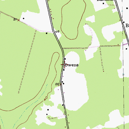Topographic Map of Owens, SC