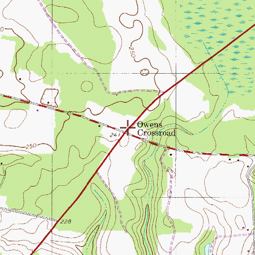 Topographic Map of Owens Crossroad, SC