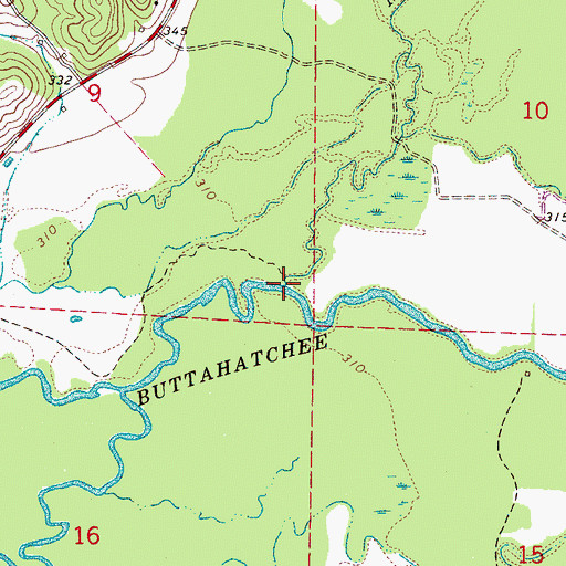 Topographic Map of Mill Creek, AL