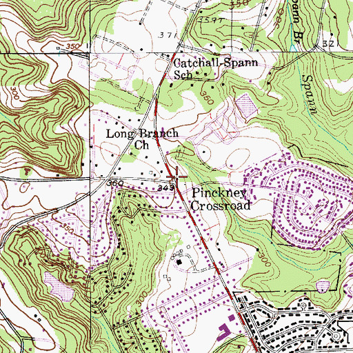 Topographic Map of Pinckney Crossroad, SC