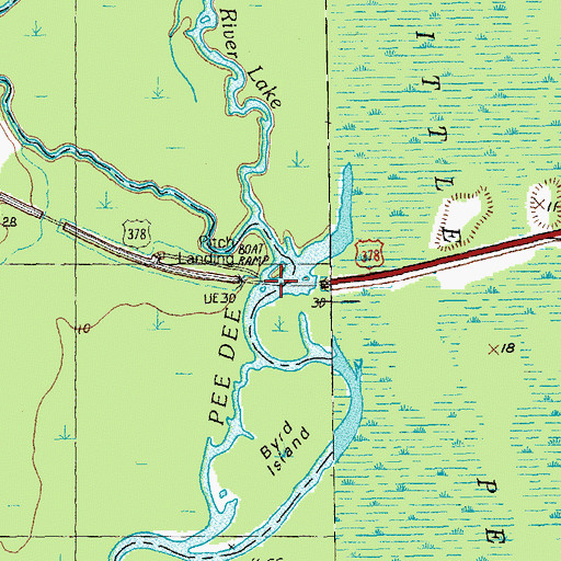 Topographic Map of Pitch Landing, SC