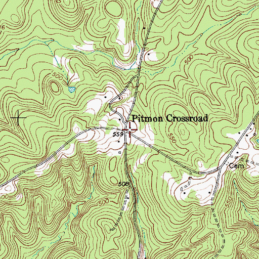 Topographic Map of Pitmon Crossroad, SC