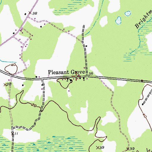 Topographic Map of Pleasant Grove, SC