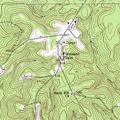 Topographic Map of Pleasant Plain, SC