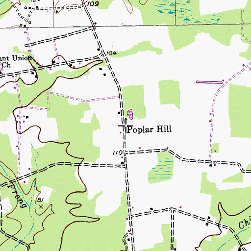 Topographic Map of Poplar Hill, SC