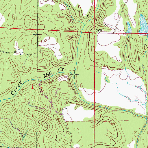 Topographic Map of Mill Creek, AL