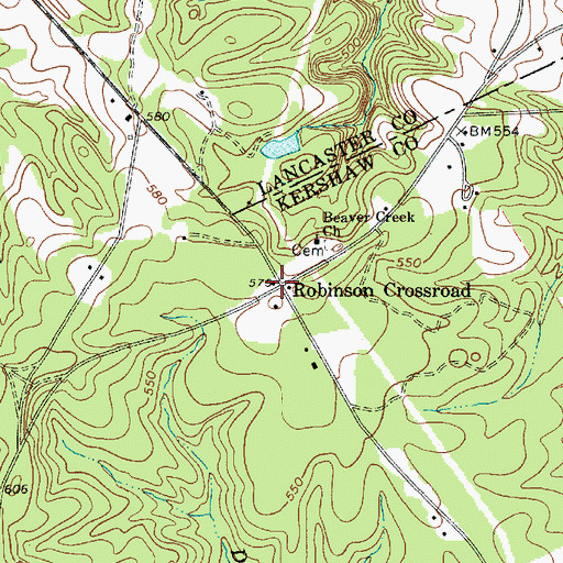 Topographic Map of Robinson Crossroad, SC