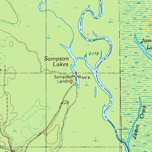 Topographic Map of Sampson Landing, SC