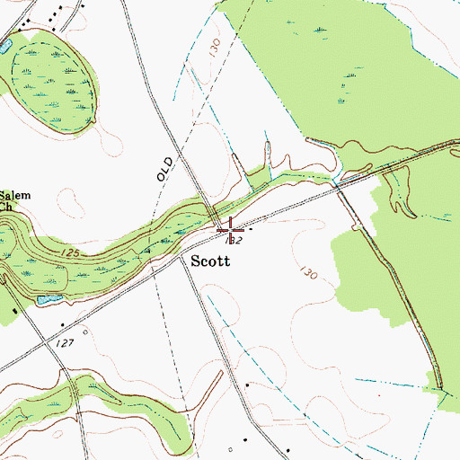 Topographic Map of Scott, SC