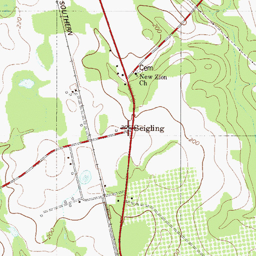 Topographic Map of Seigling, SC