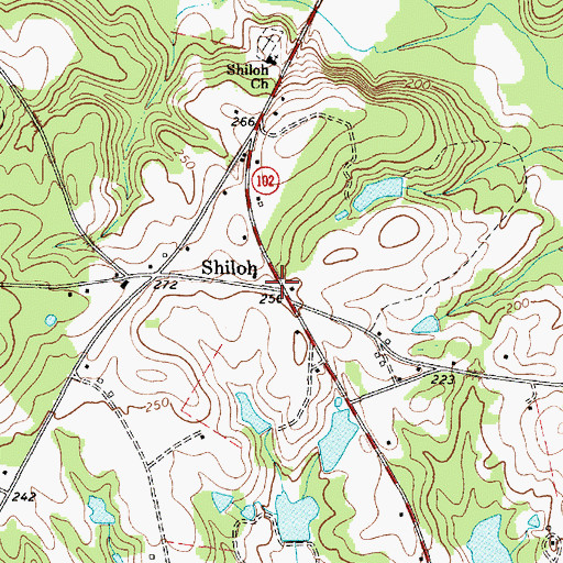 Topographic Map of Shiloh, SC