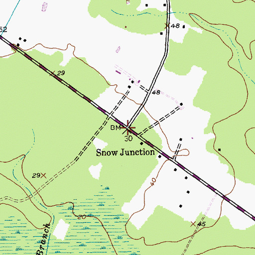 Topographic Map of Snow Junction, SC