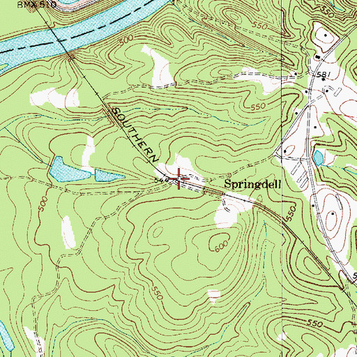 Topographic Map of Springdell, SC