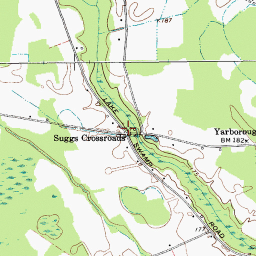 Topographic Map of Suggs Crossroads, SC