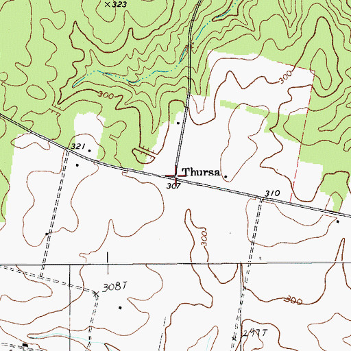 Topographic Map of Thursa, SC