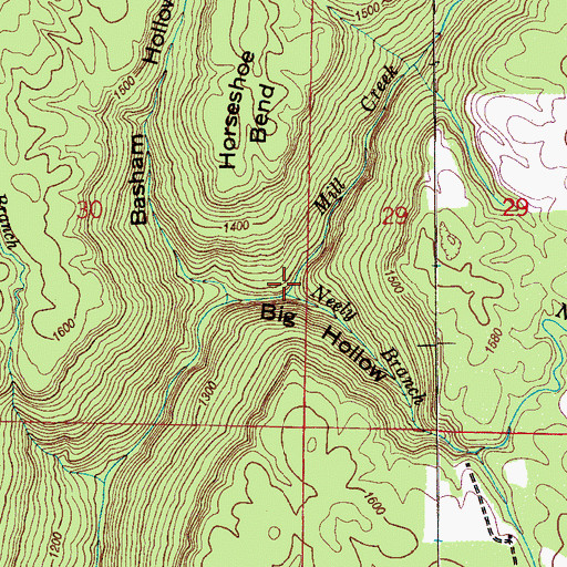Topographic Map of Mill Creek, AL