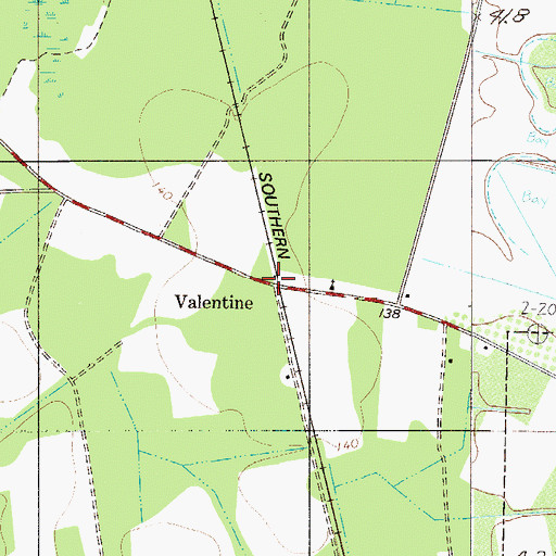 Topographic Map of Valentine, SC