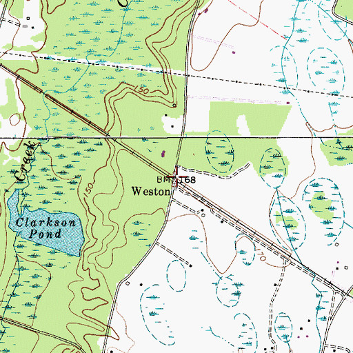 Topographic Map of Weston, SC