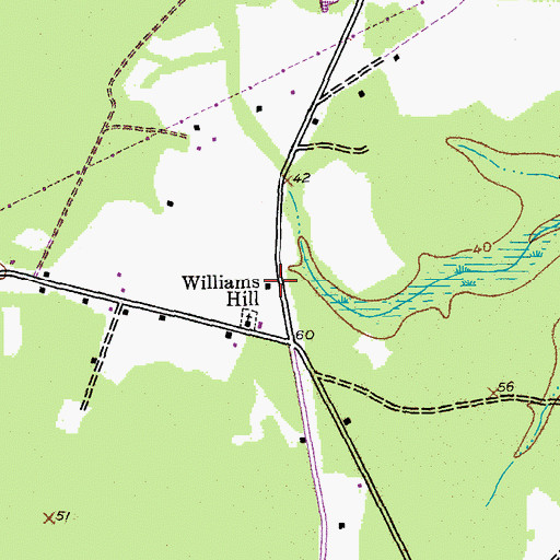 Topographic Map of Williams Hill, SC