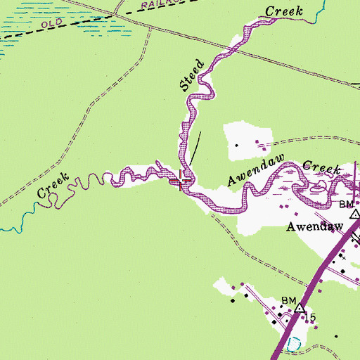 Topographic Map of Bell Creek, SC