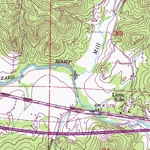 Topographic Map of Mill Creek, AL