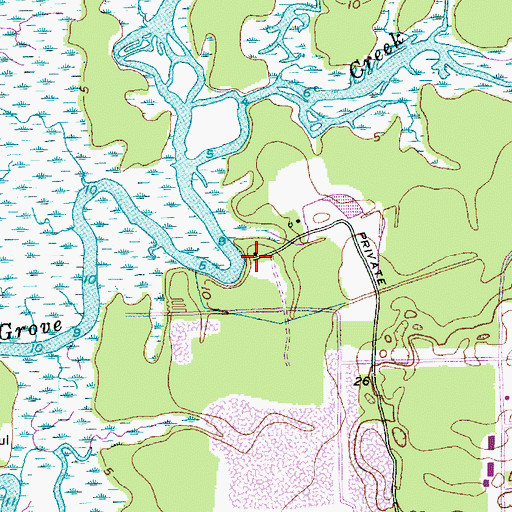 Topographic Map of The Grove, SC