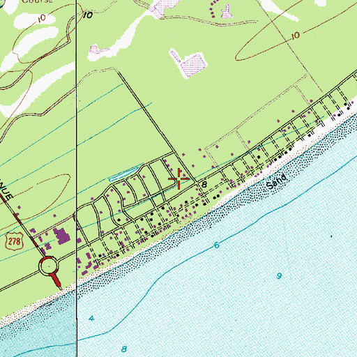 Topographic Map of Forest Beach, SC