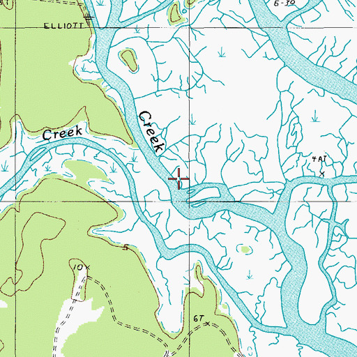 Topographic Map of Branford Creek, SC