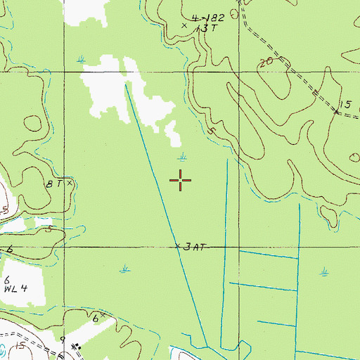 Topographic Map of Calfpen Swamp, SC